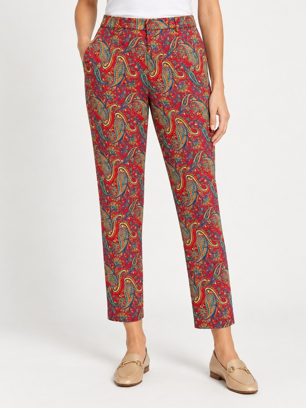 LAUREN RALPH LAUREN WOMEN'S PAISLEY ANKLE PANTS SZ 14